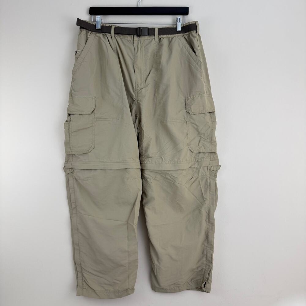 REI Zip Off Cargo Pants Women's XL 28" Inseam 8.5" Shorts Belt Elastic Waist